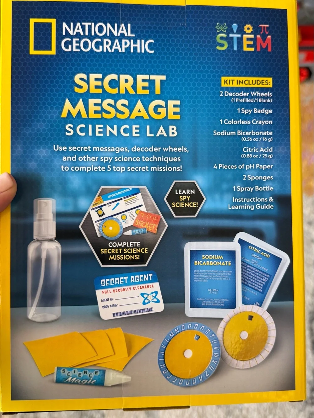 National Geographic Secret Message Science Lab - Blue & Yellow Packaging